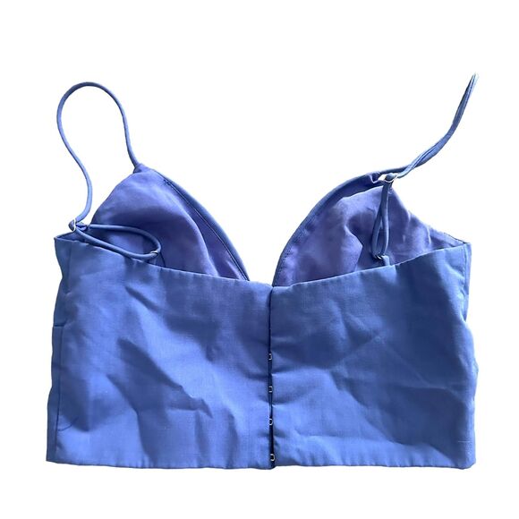 ZARA Corset Crop Top Blue Sz XS‎ - Picture 4 of 5